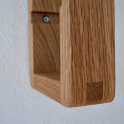 Oak Shift Shelf - The Original Modern Wall Shelf, Solid White For Plants, Books, Photos. Handmade, Wood, Adjustable, Mid Century - thumbnail 2