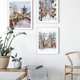Kyoto Sunrise To-Ji Buddhist Temple Winter Wall Art Poster Print - thumbnail 3