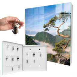 Mountain Landscape Key Cabinet For Home, Green Industrial Box, Photographic Landscapes, Nature Lovers - thumbnail 2