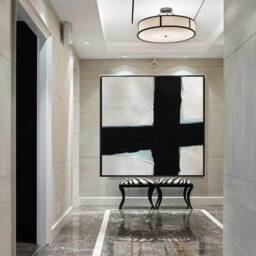 Large Abstract Wall Art, Black & White Painting, Canvas Oversized Art Canvas, Modern Painting Original H49 - thumbnail 3