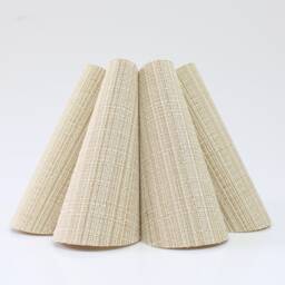 Handmade Khaki Striped Fabric Lampshade Pleated Acrylic Shade