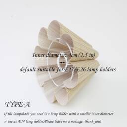 Handmade Khaki Striped Fabric Lampshade Pleated Acrylic Shade - thumbnail 3