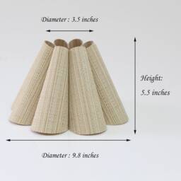 Handmade Khaki Striped Fabric Lampshade Pleated Acrylic Shade - thumbnail 2