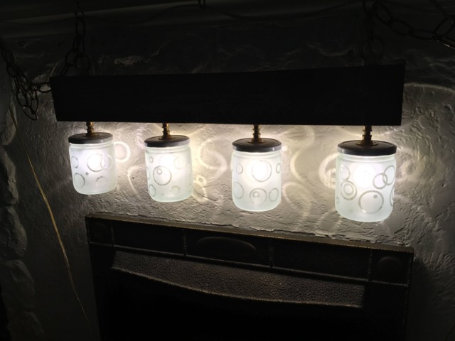 Bubbles - Etched Jar Chandelier - image 1