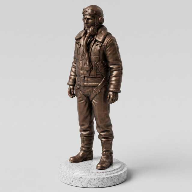 Ww2 Raf Pilot Statue - Bronze Effect Royal Air Force Sculpture