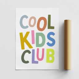 Cool Kids Club - Multi Colour Typography Quote Print For Children, Home Decor Fun & Trendy Wall Art Kids' Bedrooms & Playrooms - thumbnail 3
