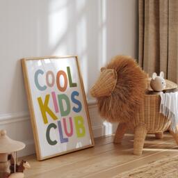 Cool Kids Club - Multi Colour Typography Quote Print For Children, Home Decor Fun & Trendy Wall Art Kids' Bedrooms & Playrooms - thumbnail 1