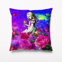 Alice in Wonderland Mardi Gras Garden Cushion - Waterproof Outdoor Water Resistant Cushions Pillows 18