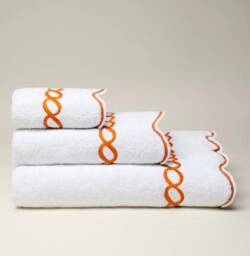 Scalloped&chain Embroidery Line Cotton Bath Towels Set 600 Gsm - thumbnail 1