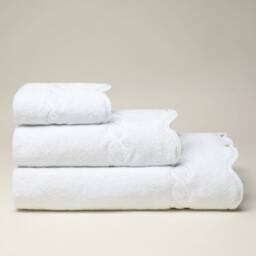 Scalloped&chain Embroidery Line Cotton Bath Towels Set 600 Gsm - thumbnail 3