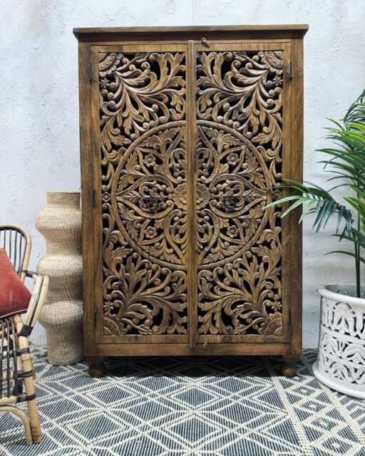 Beautiful Hand Carved Mango Wood Wardrobe - image 1