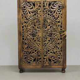 Beautiful Hand Carved Mango Wood Wardrobe - thumbnail 3