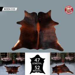 Grand Large Cowhide Rug - Luxurious Dark Brown & White Hair-On Leather For Modern Living