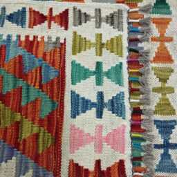 Heritage Aztec Rug, Handmade Artisan Afghan Turkish Scandinavian Navajo Bohemian Flatweave Wool Multicolour Kilim Rug 122x96 cm - thumbnail 3