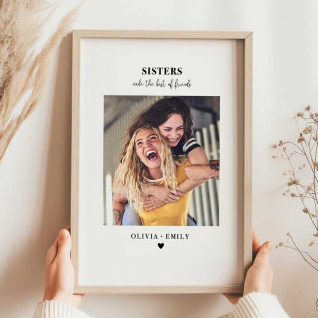Personalised Sister Photo Frame Keepsake Gift For Custom Picture Birthday Present Sentimental Framed Print - image 1