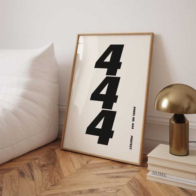 444 Angel Number Print Bold Y2K Art Studio Poster - image 1