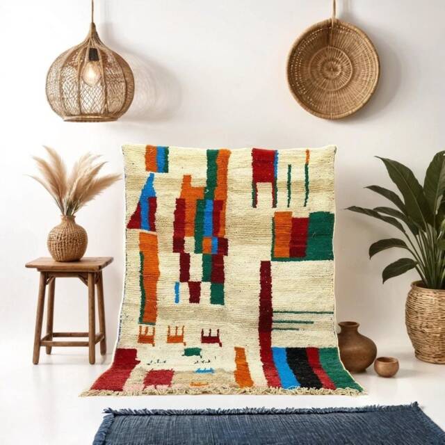 Colorful Beni Ourain Rug Custom Moroccan Berber Wool Rug - image 1