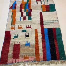 Colorful Beni Ourain Rug Custom Moroccan Berber Wool Rug - thumbnail 3