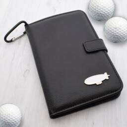 Airship Blimp Design - Personalised Leatherette Golf Organiser Complete With Divot Repairer, Marker, Tees, Scorecard & Pencils - thumbnail 1
