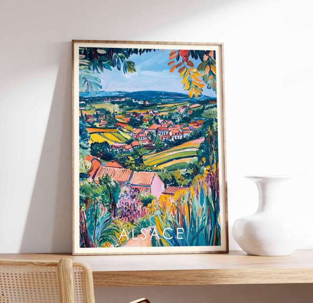 Alsace Village Poster French Countryside Wall Art - image 1