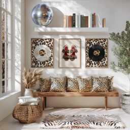 Red Leopard Wall Art Posters Trendy Prints Tiger Lucky 8 Balls Cheetah Stiletto Heels Designer Shoes Vinyl Records, Above The Bed - thumbnail 3