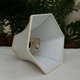 Cornflower Blue Ticking Swing Arm Lampshade, Hexagon Lamp Shade - thumbnail 3