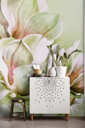 Fabulous Magnolia Flowers Removable Wallpaper, Nature Mural, Flower, Floral, Peel & Stick, Wall Covering, Decor, Mural #59 - thumbnail 1