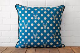Blue Stag Echino Linen Pillow