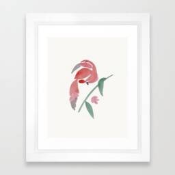 Toucan Physical Print - Watercolour Tropical Bird Painting Wall Art Artwork Handmade Rainforest Red Abstract Size A5 A4 - thumbnail 2