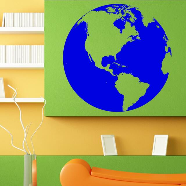 Earth Globe Planet Map Nature Design Wall Sticker Vinyl Mural Decal Home House Apartment Art Decor Free Shipping L126 - image 1