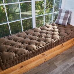 Bench Cushion Seating, Velvet Tufted Custom Pillow, Floor Cushion, Sofa, Couch, Reading Nook French Seat - thumbnail 4