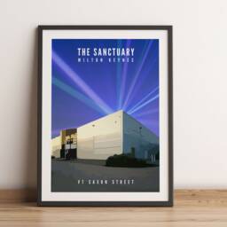 The Sanctuary Milton Keynes Travel Poster Print. Dreamscape Rave Wall Art. V7 Saxon Street - thumbnail 2