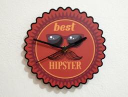 Best Hipster Badge - Wall Clock