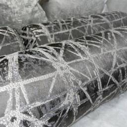 Luxurious 16x6 Cylindrical Bolster Cushion - Handmade Designer Pillow in Steel Grey For Modern Home Decor Neomi - thumbnail 2