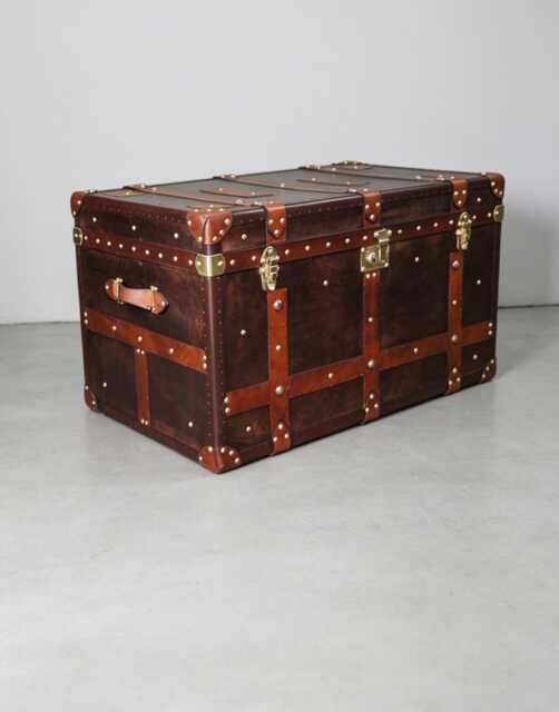 Large English Antique Inspired Handmade Coffee Table Trunk - image 1