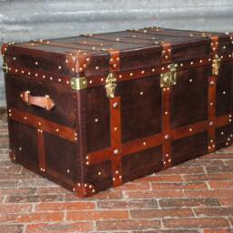 Large English Antique Inspired Handmade Coffee Table Trunk - thumbnail 2