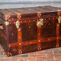 Large English Antique Inspired Handmade Coffee Table Trunk - thumbnail 3