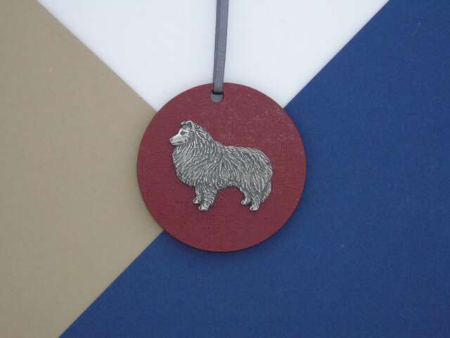 Shetland Sheepdog Wooden Disk -Sheltie Christmas Decoration- Sheltie Ornament - Tree Decor Mum Gift - image 1