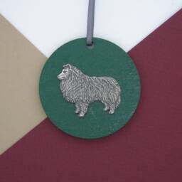 Shetland Sheepdog Wooden Disk -Sheltie Christmas Decoration- Sheltie Ornament - Tree Decor Mum Gift - thumbnail 2