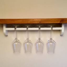 Farmhouse Wine Glass Rack With Shelf - thumbnail 2