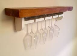 Farmhouse Wine Glass Rack With Shelf
