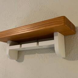 Farmhouse Wine Glass Rack With Shelf - thumbnail 3