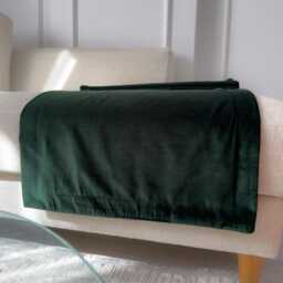 Dark Green Velvet Bed Runner Soft Luxurious Scarf Hotel Style Bedding Decor - thumbnail 3