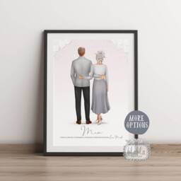 Personalised Groom & Dad Portrait Art Digital, Father Of The Custom Wedding Art, Marriage Gift, Son Drawing, Gift - thumbnail 2