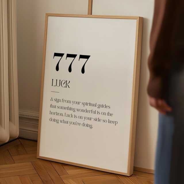 777 Print - Angel Numbers Wall Art Luck Sign Affirmation Poster