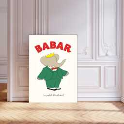 Babar The Elephant, Nursery Wall Art, Retro Kids, Kids Room Genre Neutral Baby Illustration Art Print - thumbnail 1
