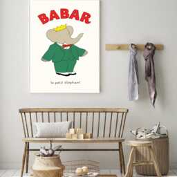 Babar The Elephant, Nursery Wall Art, Retro Kids, Kids Room Genre Neutral Baby Illustration Art Print - thumbnail 3