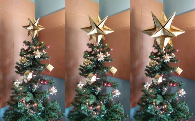Papyrus Origami Christmas Tree Topper - Gold Star, Classic, Xmas, Modern, Traditional, Classy, Timeless, Original - image 1
