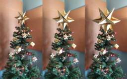 Papyrus Origami Christmas Tree Topper - Gold Star, Classic, Xmas, Modern, Traditional, Classy, Timeless, Original - thumbnail 1