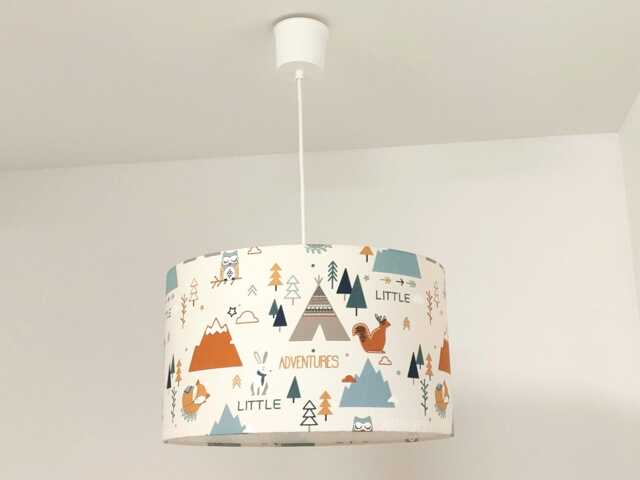 Lampshade - Nature-Themed Teepee Pendant Light, Little Adventures Gift Idea For Christmas Or Birthdays, Baby Room Decor - image 1